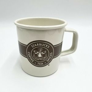 STARBUCKS Original Pike Place Logo Enamel Metal Coffee Mug Cup 14oz